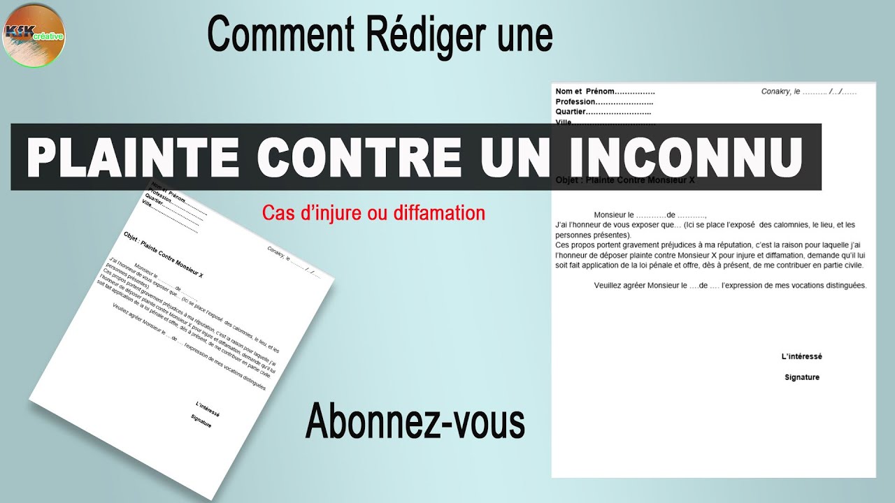 exemple de plainte pour vol au cameroun